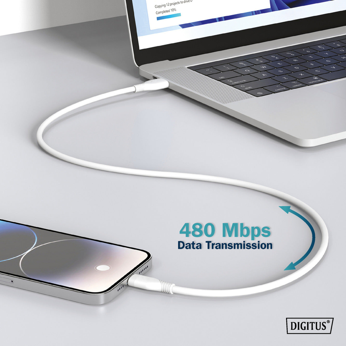 USB 2.0 Silikon-Anschlusskabel USB-A > USB-C