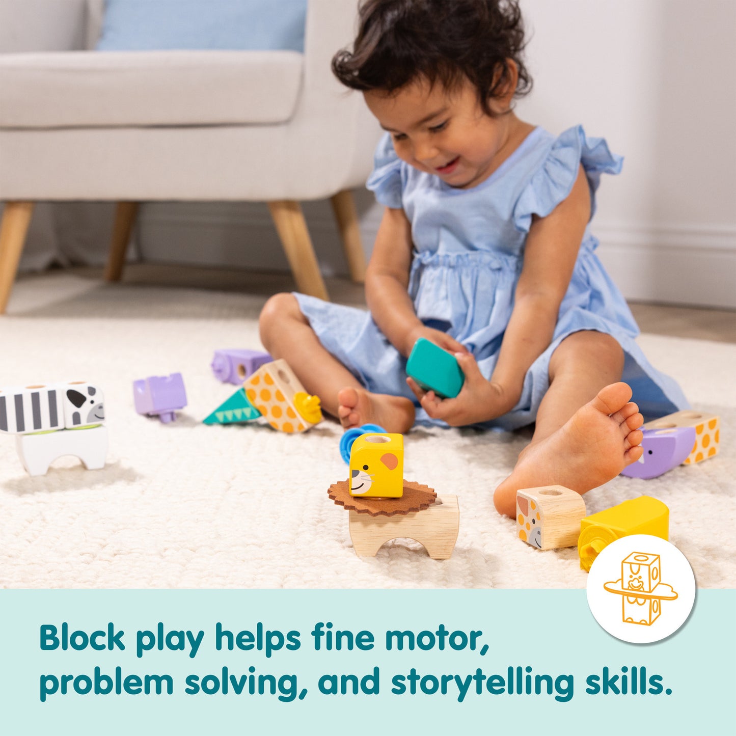 Melissa & Doug - Blockables Safari Spielset, Konstruktionsspielzeug