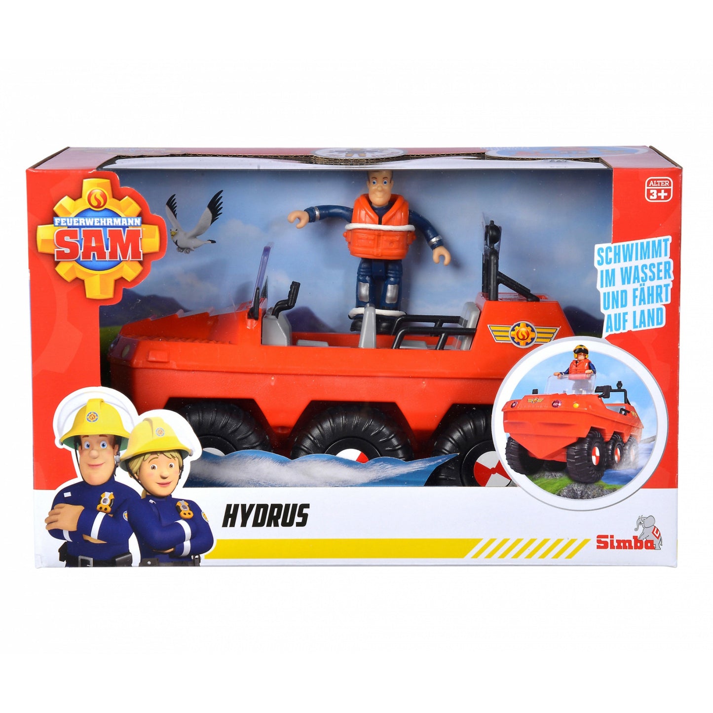 Feuerwehrmann Sam Hydrus mit 1 Figur, Spielfahrzeug