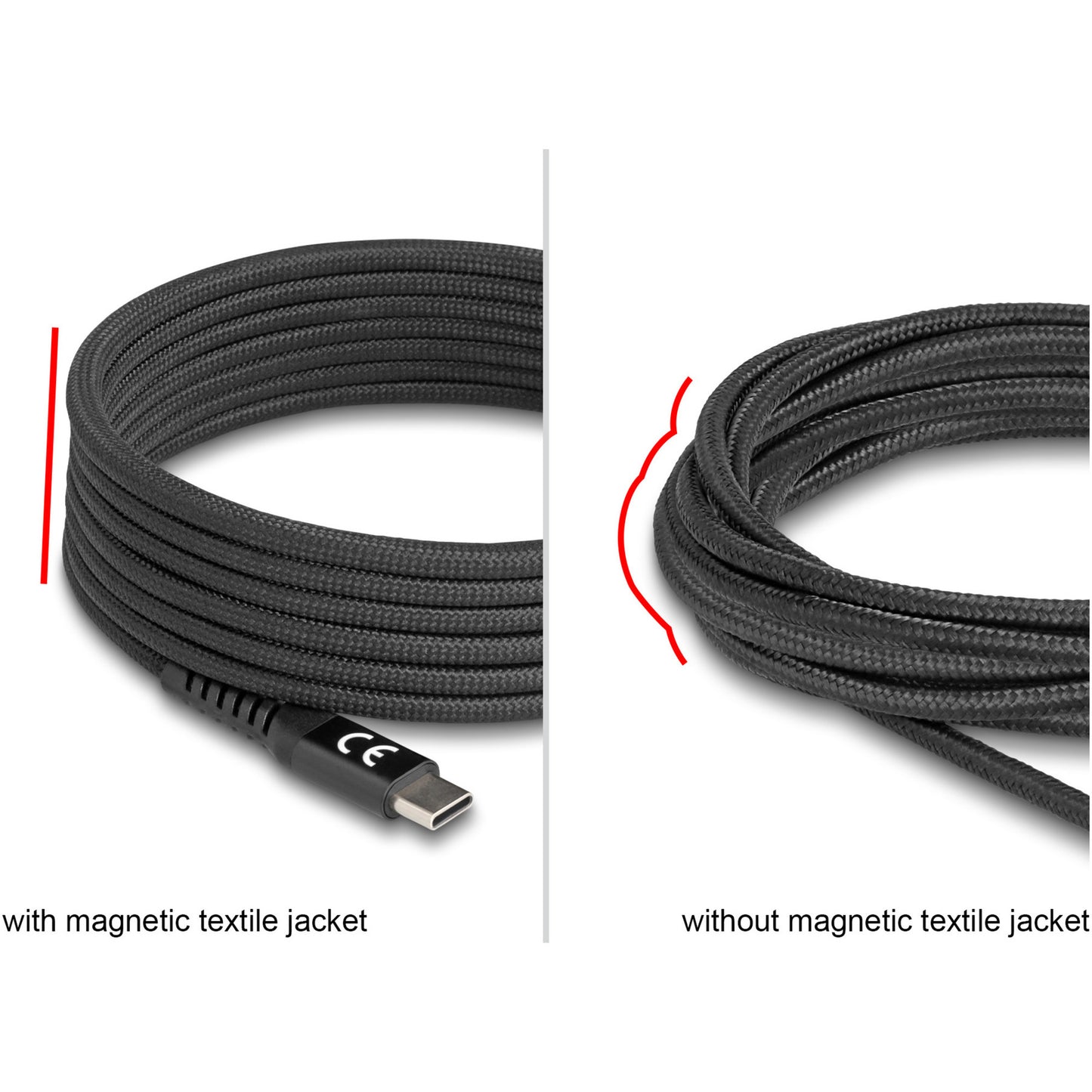 USB-C 2.0 Kabel mit magnetischer Textilummantelung