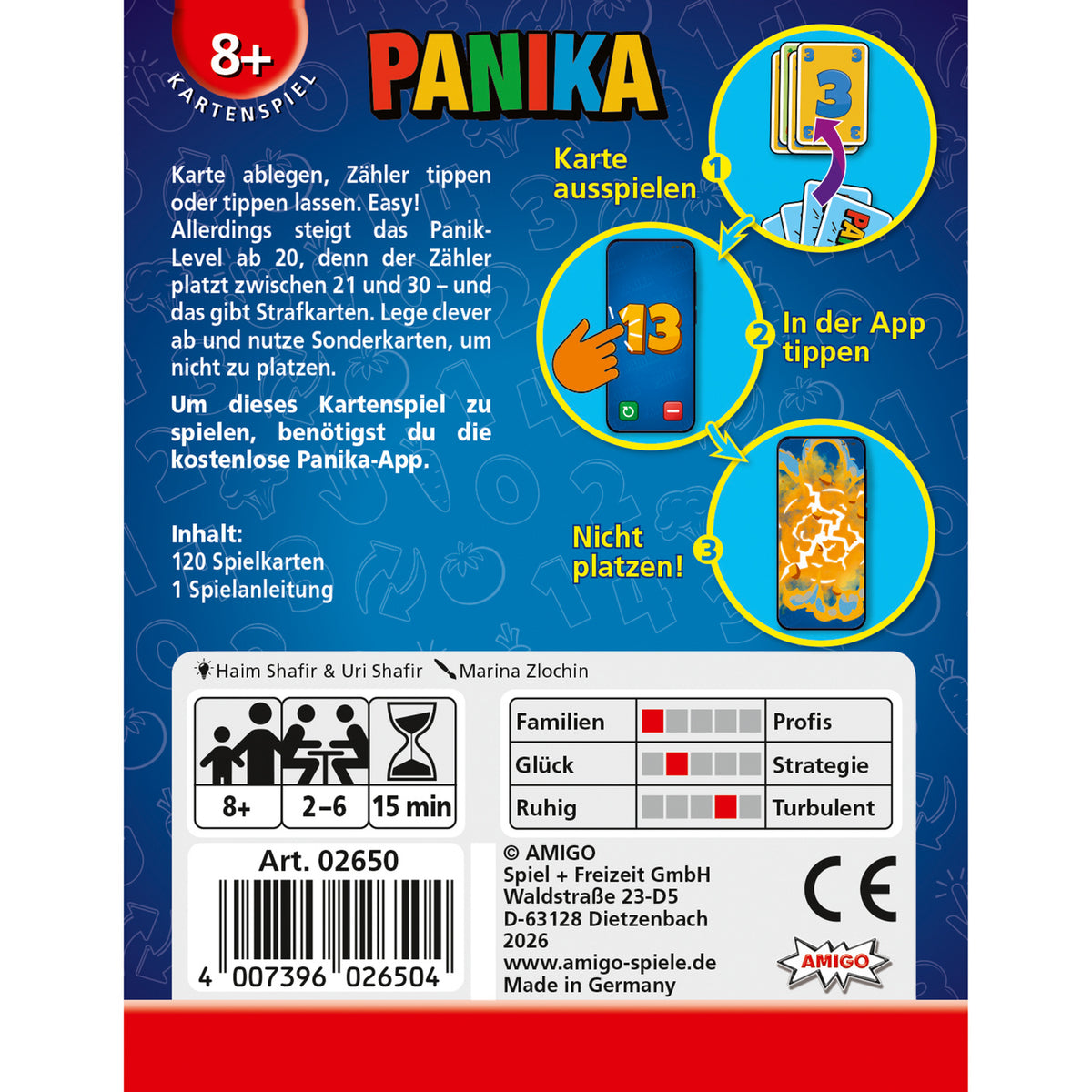 Panika, Kartenspiel