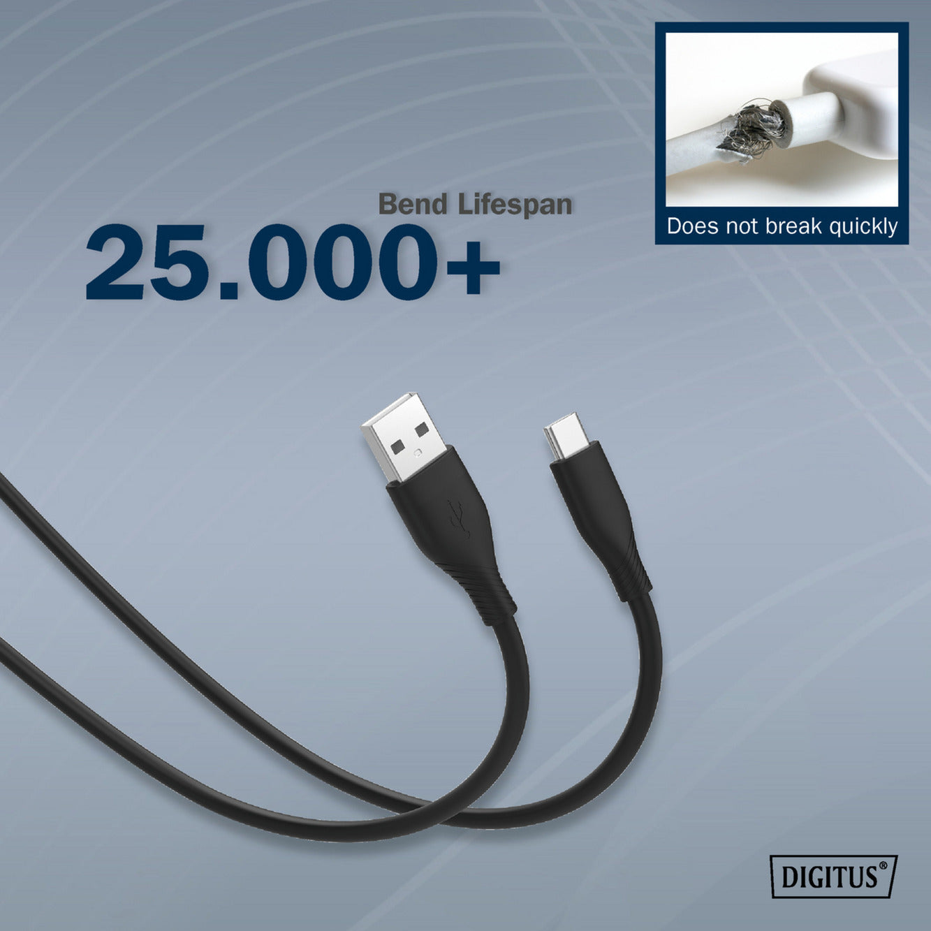 USB 2.0 Silikon-Anschlusskabel USB-A > USB-C