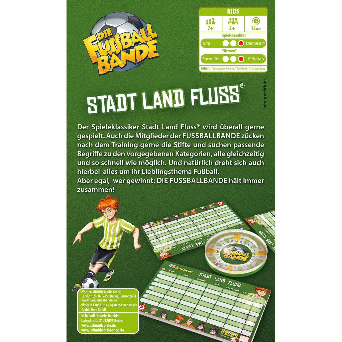 DIE FUSSBALLBANDE: Stadt, Land, Fluss, Brettspiel