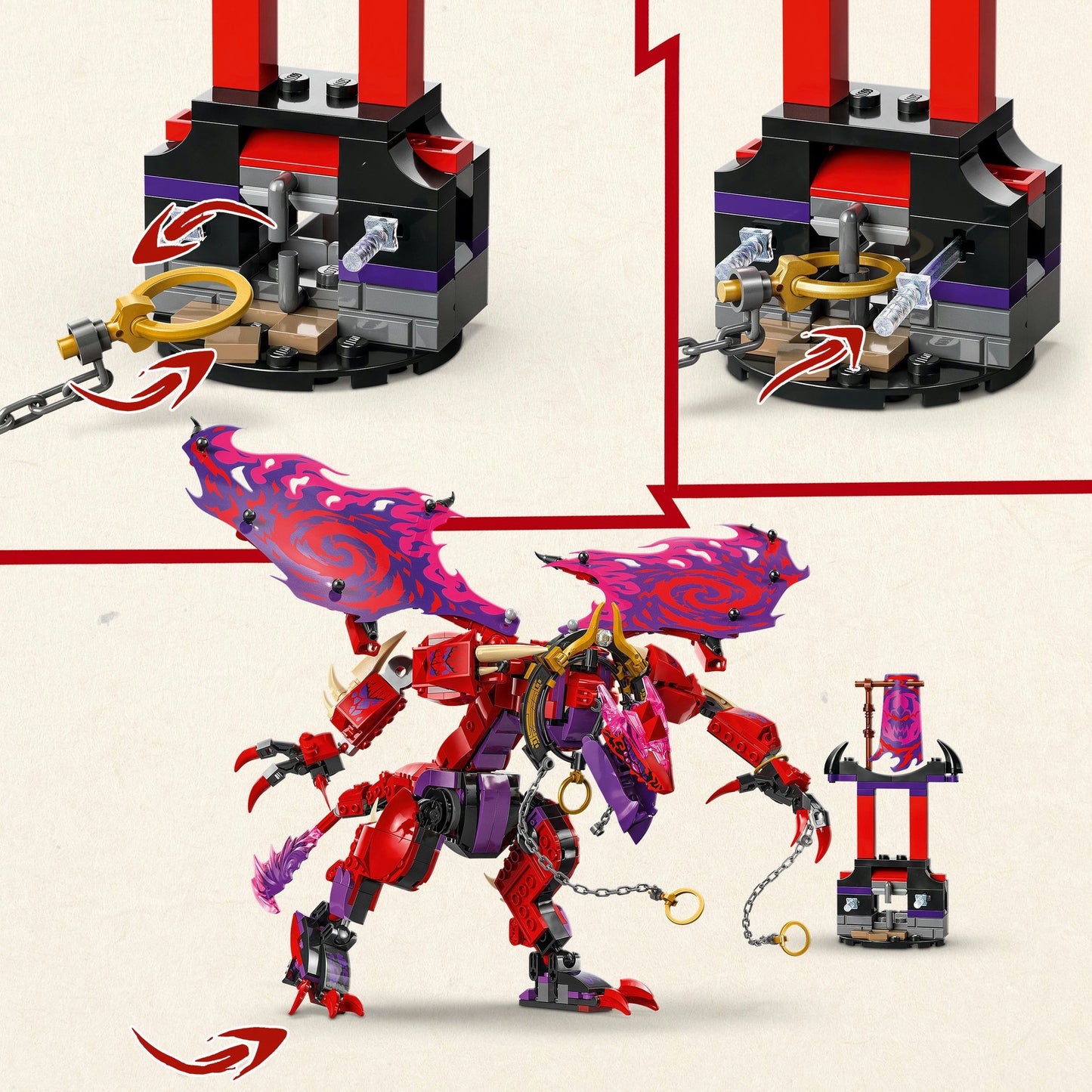 71832 Ninjago Chaosdrache Donnerzahn, Konstruktionsspielzeug