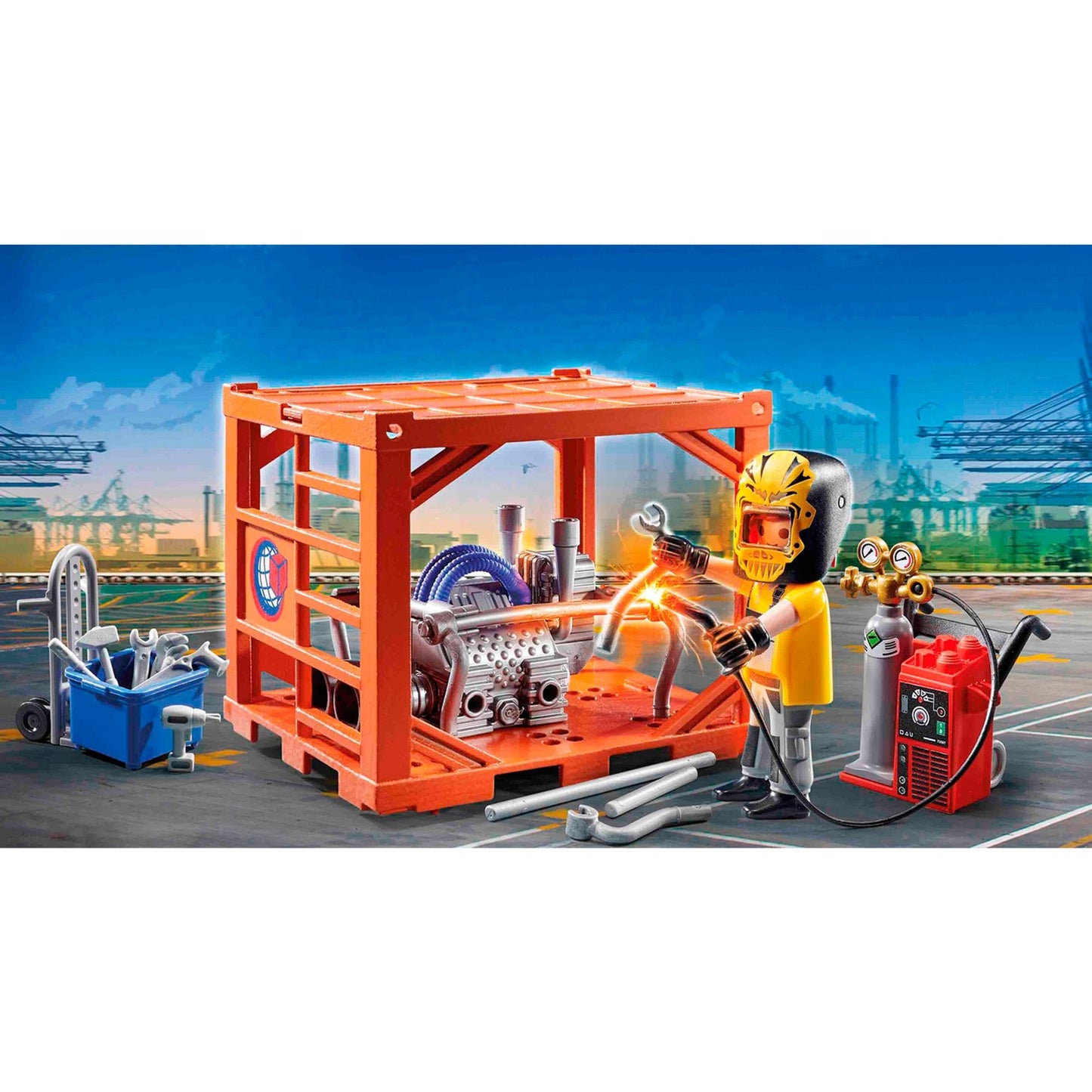 PLAYMOBIL 70774 City Action Containerfertigung, Konstruktionsspielzeug