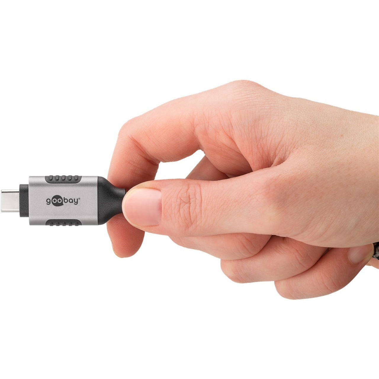 Goobay Ethernet-Kabel USB-C 3.1 > RJ-45 (schwarz/silber, 3 Meter)
