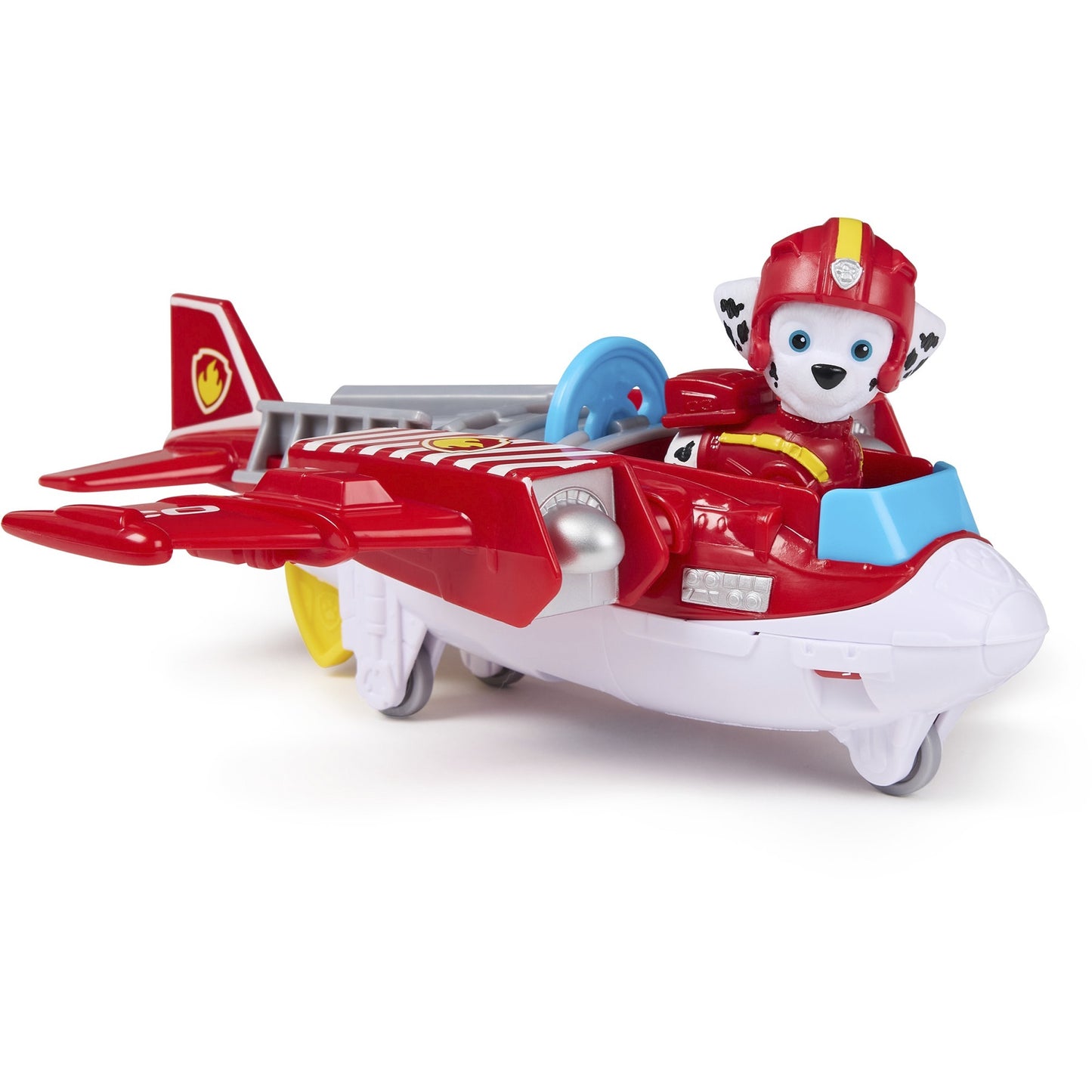 Paw Patrol Air Rescue - Marshalls Feuerwehrflugzeug mit Geschoss-Abwurf und Marshall Spielfigur , Spielfahrzeug