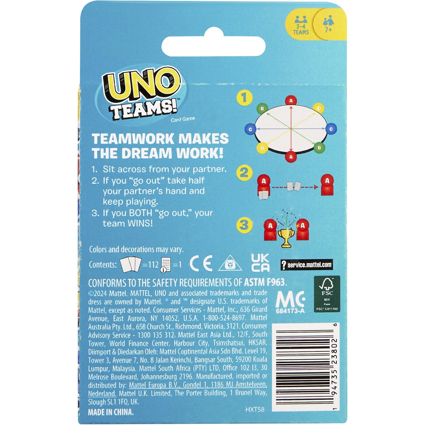UNO Teams, Kartenspiel