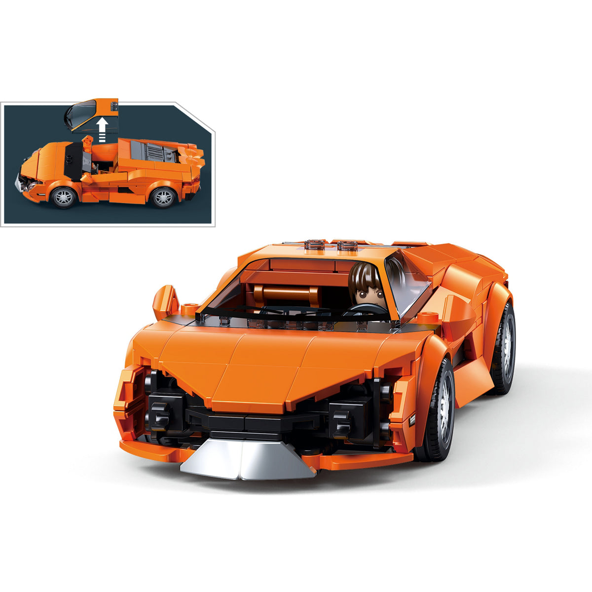 ModelBricks Oranger Sportwagen, Konstruktionsspielzeug