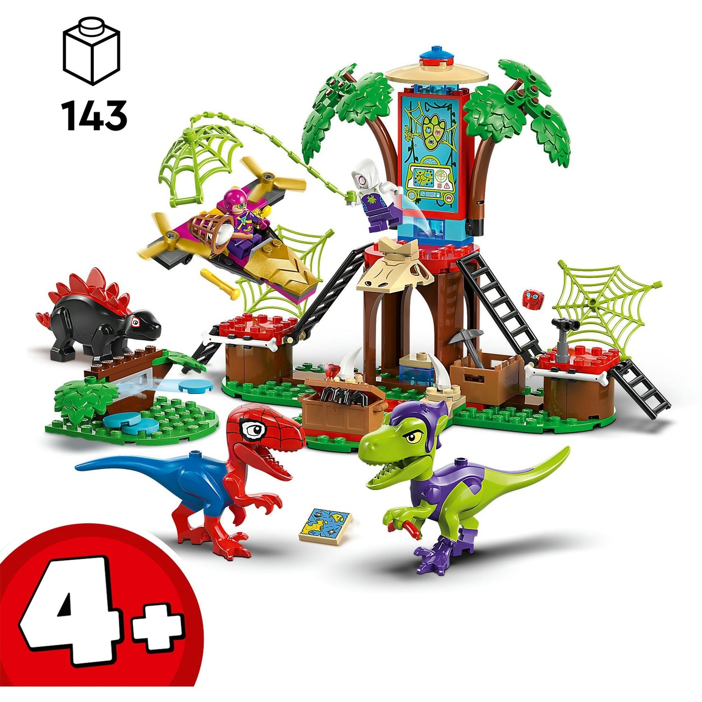 11200 Marvel Spidey und seine Super-Freunde Showdown am Baumhaus: Spidey-Rex vs. Gobby-Raptor, Konstruktionsspielzeug