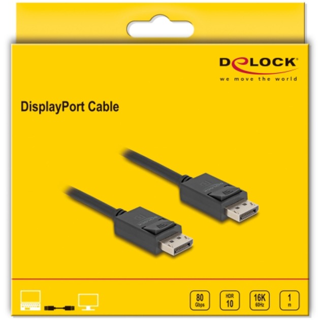 Kabel DisplayPort 2.1 Stecker > DisplayPort Stecker, 16K, 80 Gbps