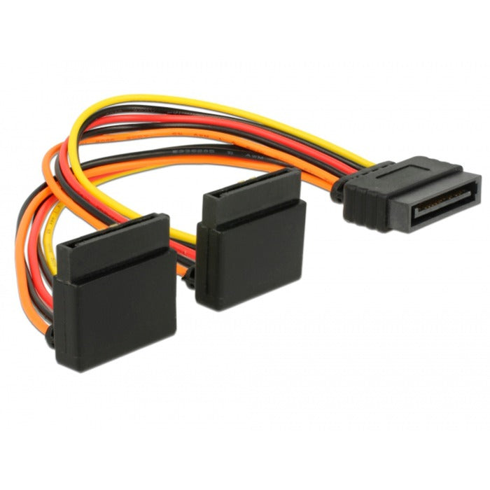 DeLOCK Stromkabel SATA 15Pin (Stecker) > 2x SATA 15Pin (Buchse) (15cm)