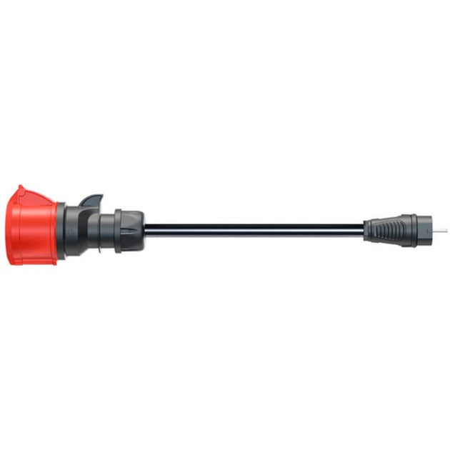 go-e Adapter für Gemini flex 22 kW, CEE rot Drehstrom 32A > Haushaltssteckdose (schwarz, 30cm)