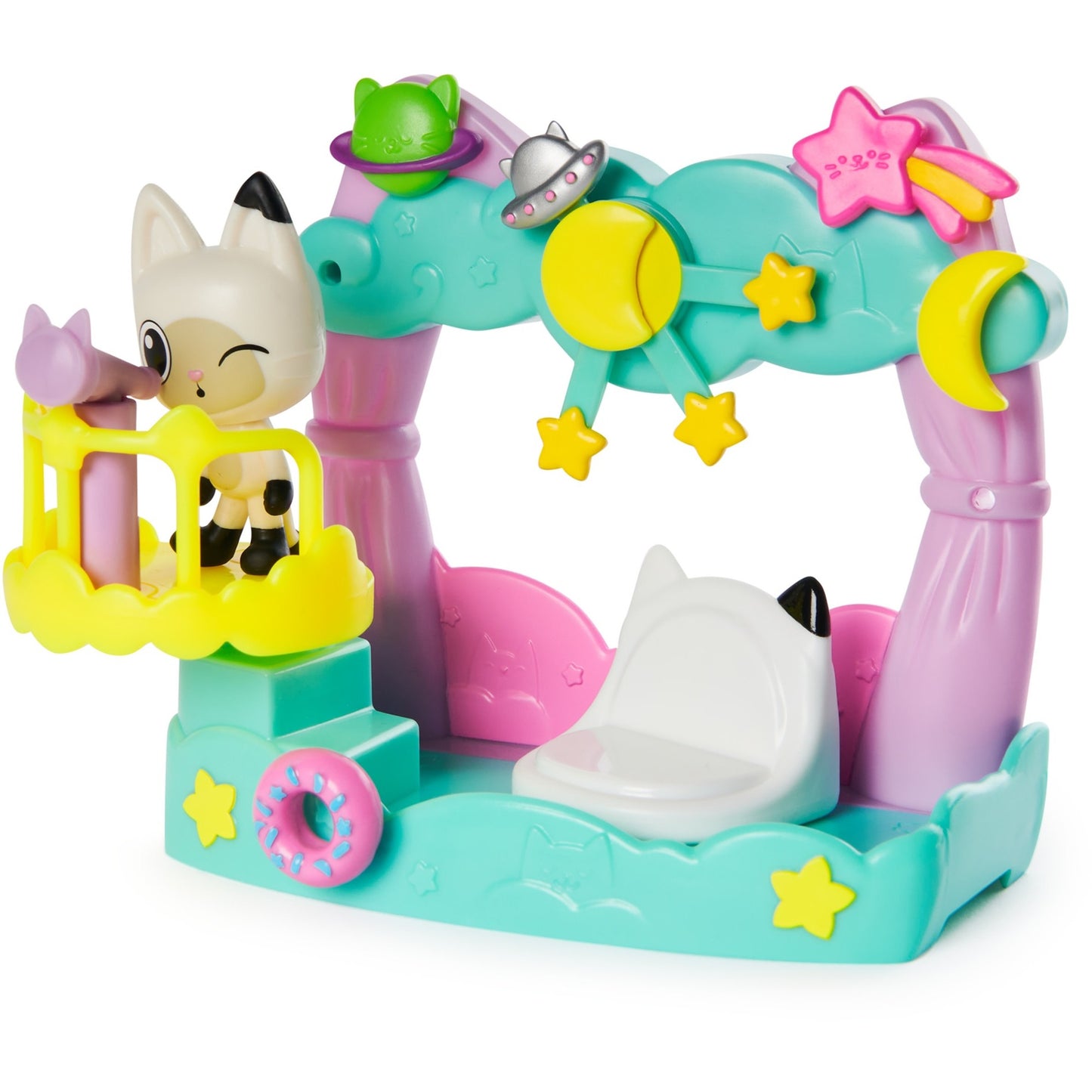 Spinmaster Gabby's Dollhouse - Balkon-Spielset Pandy Paws Sternenhimmel