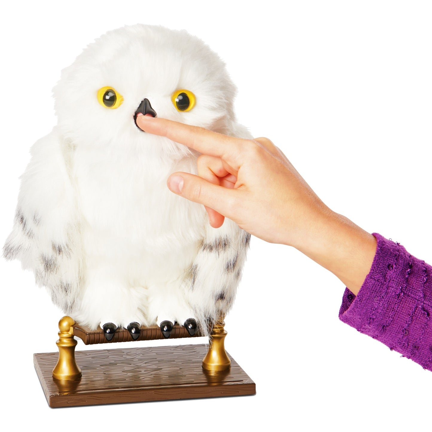 Spinmaster Wizarding World Harry Potter - Interaktive Plüsch-Eule Hedwig (weiss/grau, Mit über 15 Geräuschen und Bewegungen)