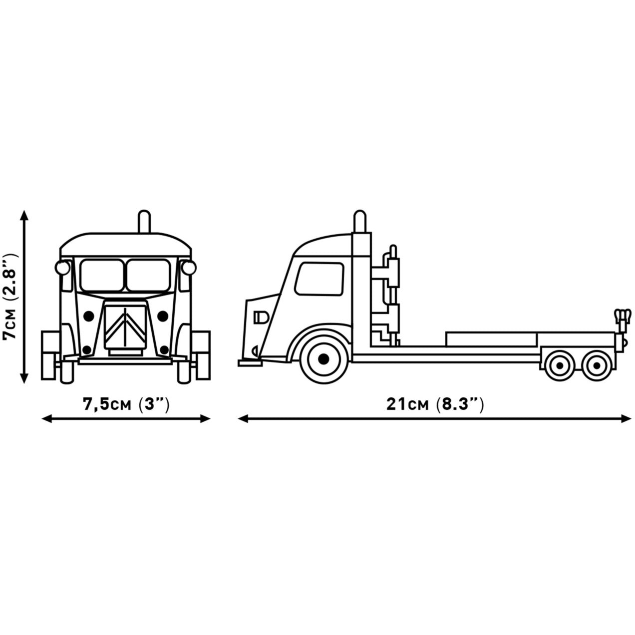 Citroen Type H Car Transporter & 2CV Type AZ, Konstruktionsspielzeug