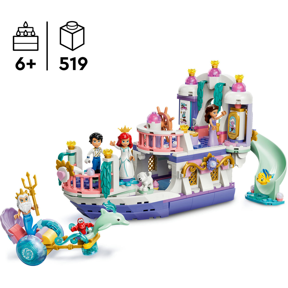 43299 Disney Princess Arielles Königliches Hochzeitsboot, Konstruktionsspielzeug
