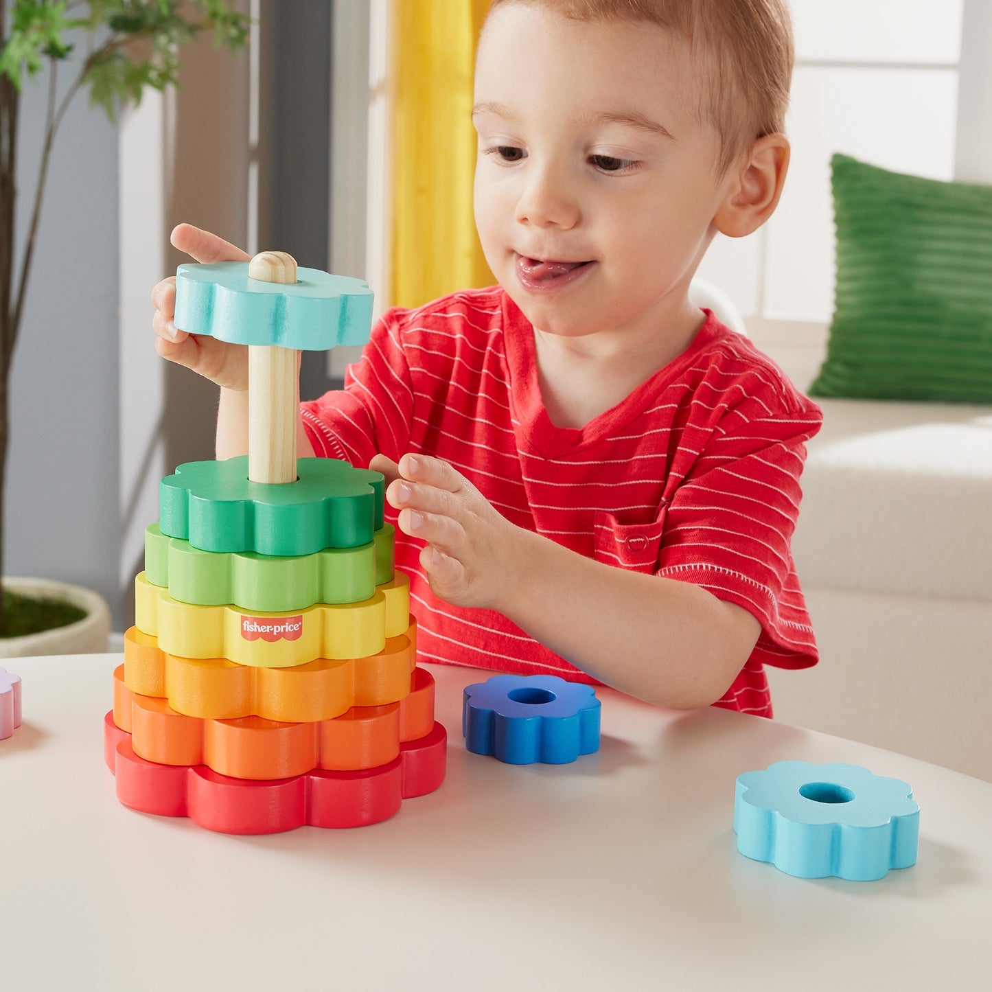 Fisher-Price Ring-Stapelspielzeug aus Holz, Geschicklichkeitsspiel
