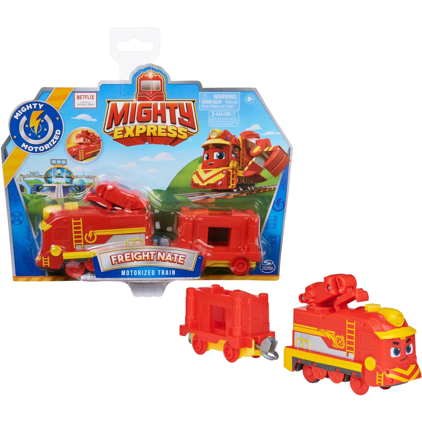 Mighty Express Motorisierter Zug Frachter Nick mit Güterwaggon, Spielfahrzeug