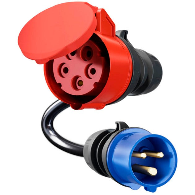 go-e Adapter für Gemini flex 11 kW, CEE rot Drehstrom 16A > CEE blau 16A (schwarz, 30cm)