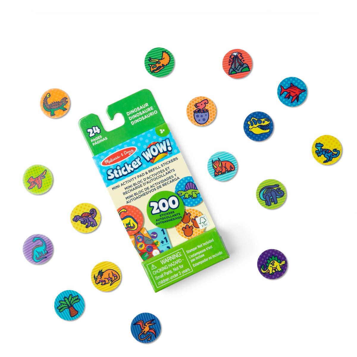 Melissa & Doug - Sticker WOW! Nachfüllset Dinosaurier, Basteln
