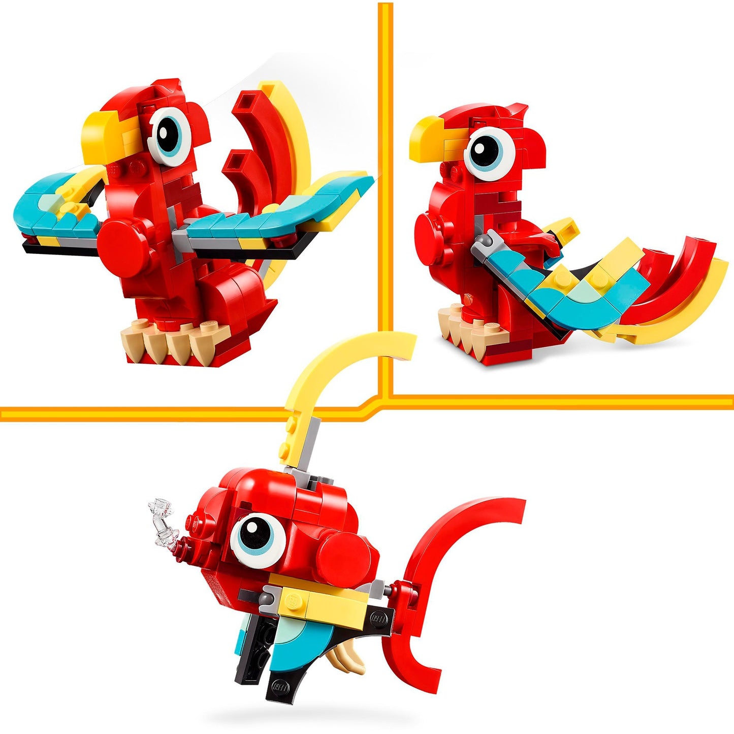 LEGO 31145 Creator 3-in-1 Roter Drache, Konstruktionsspielzeug