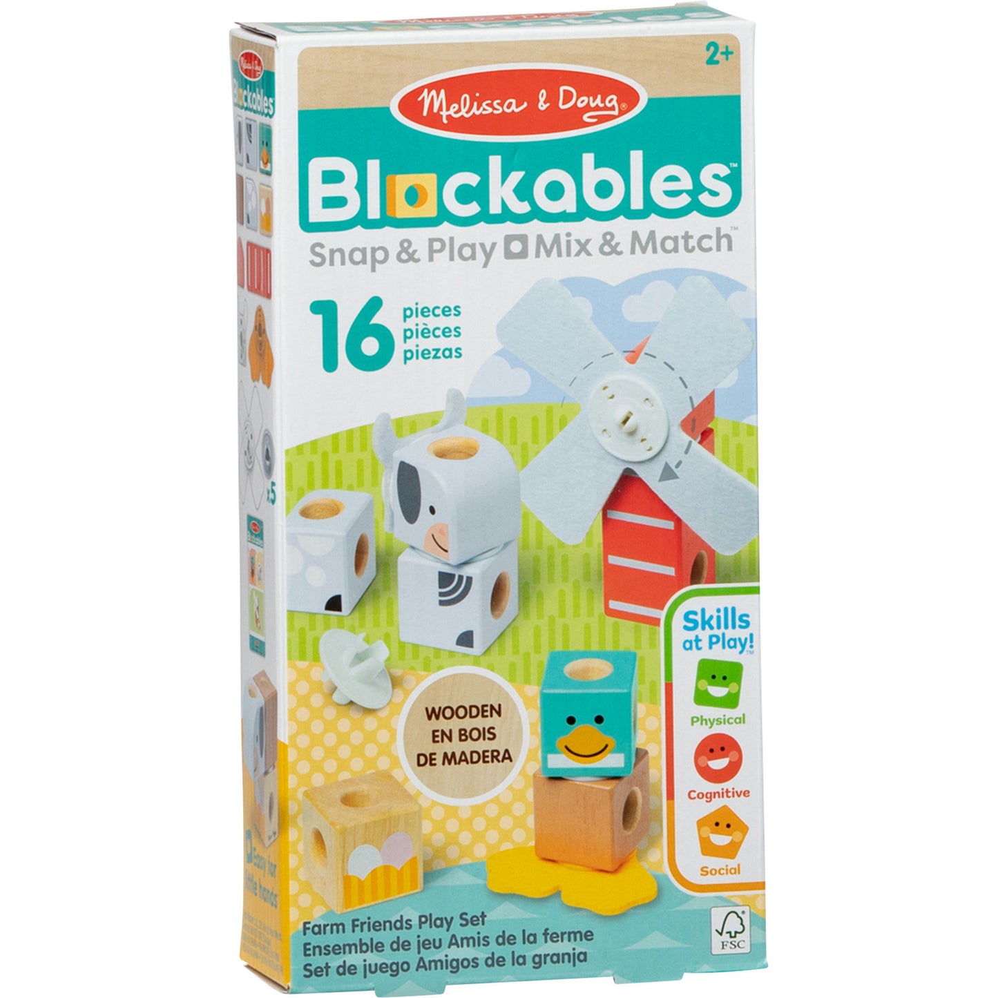 Melissa & Doug - Blockables Bauernhoffreunde Set, Konstruktionsspielzeug