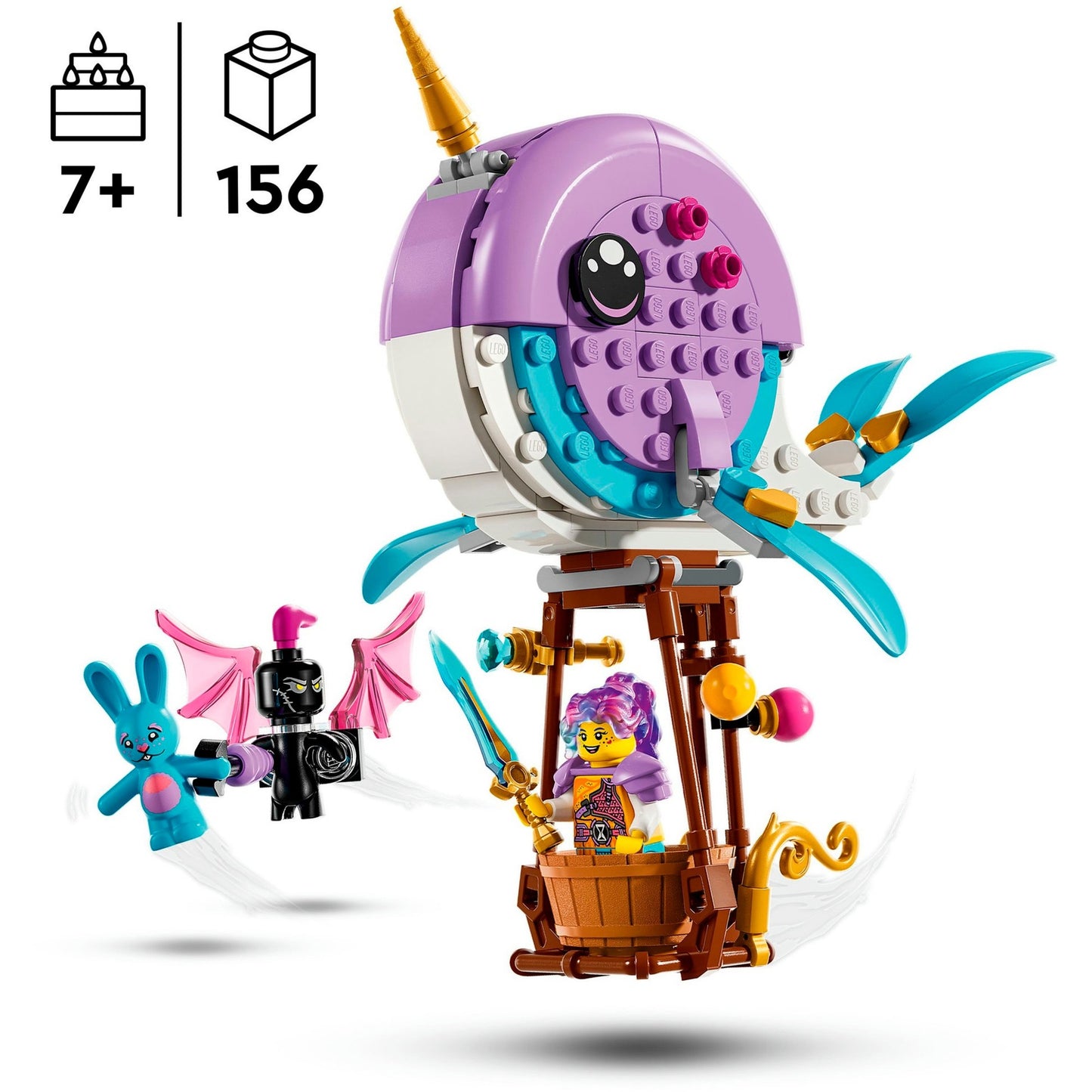LEGO 71472 DreamZzz Izzies Narwal-Heißluftballon, Konstruktionsspielzeug