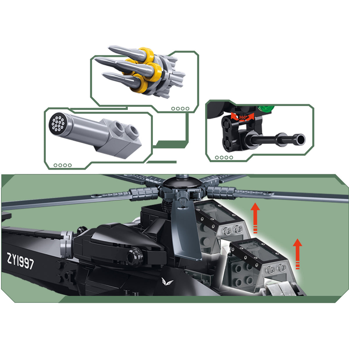 ARMY WZ-10S Kampfhubschrauber, Konstruktionsspielzeug