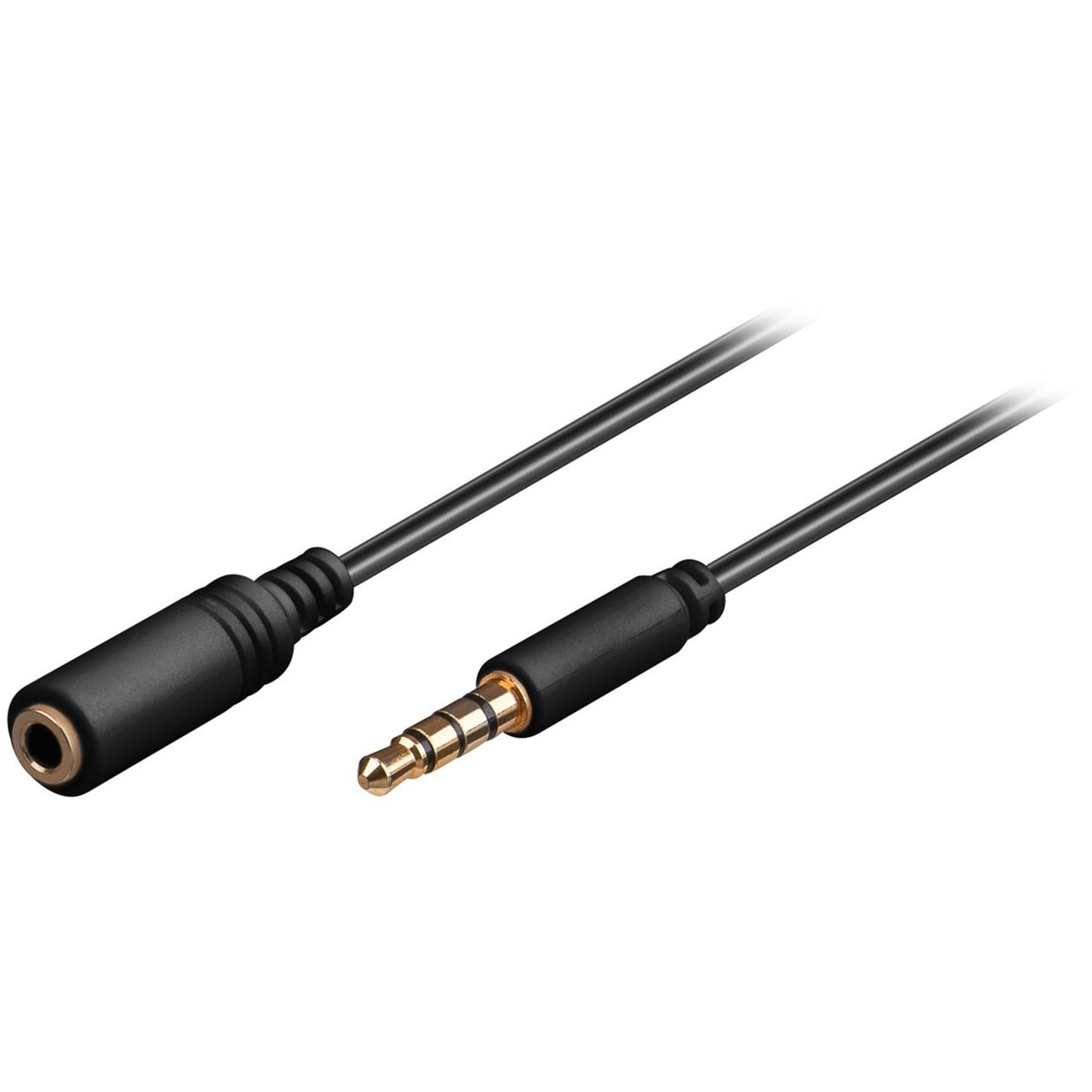 Goobay Kopfhörer- und Audio Verlängerungskabel AUX > 3,5mm 4 Pin slim (schwarz, 1,5 Meter)