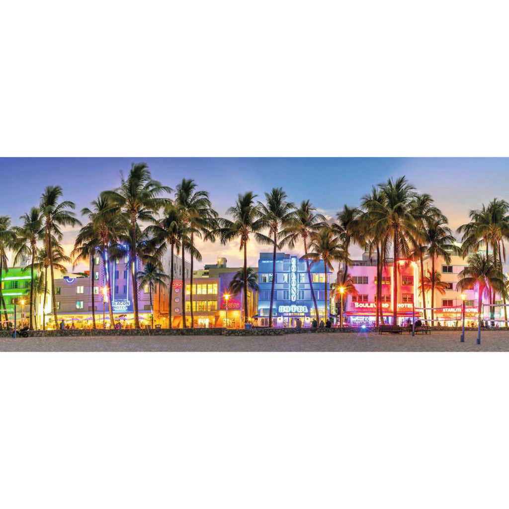 Puzzle Panorama - Nachtlichter am Ocean Drive