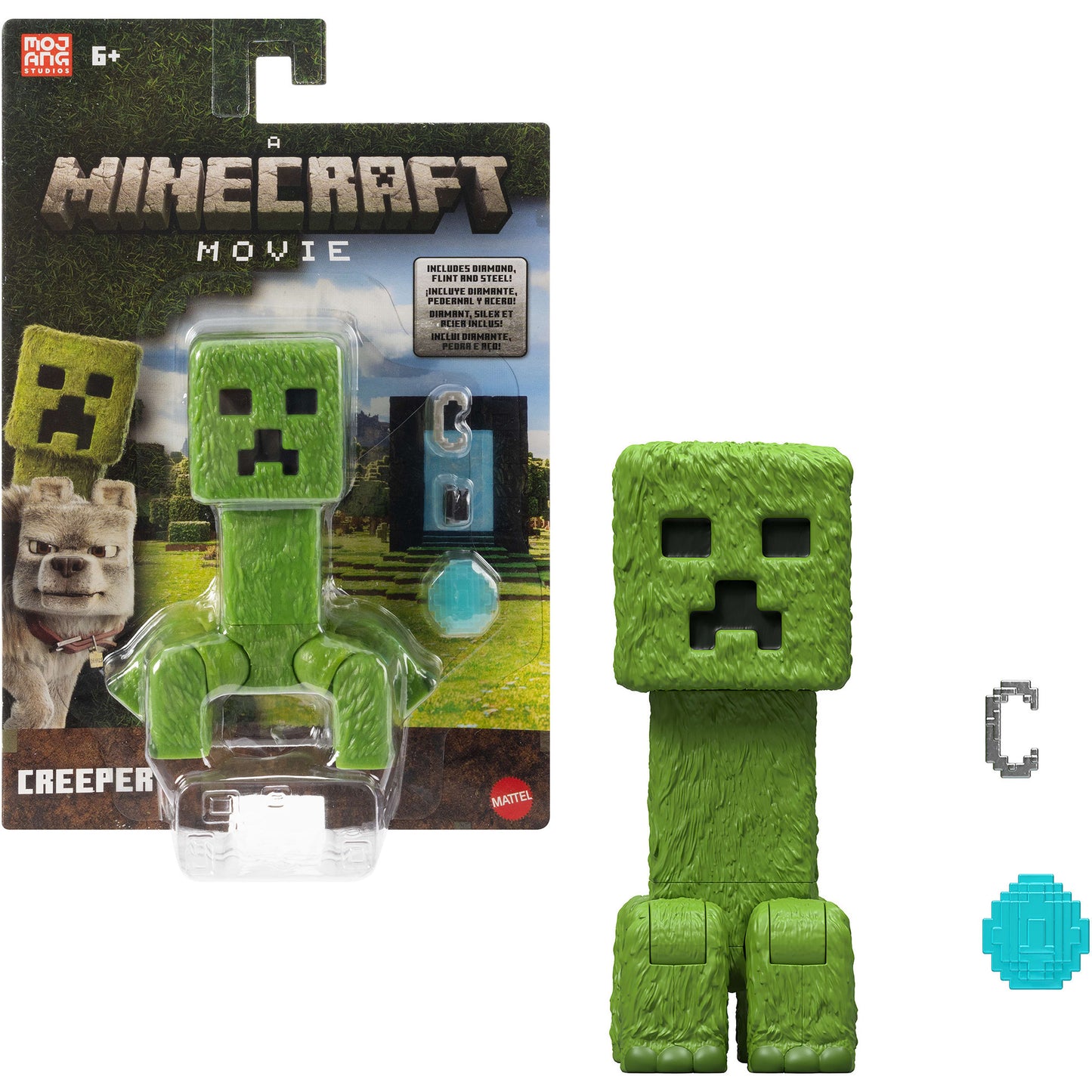Minecraft Movie Creeper Actionfigur und Zubehör, Spielfigur