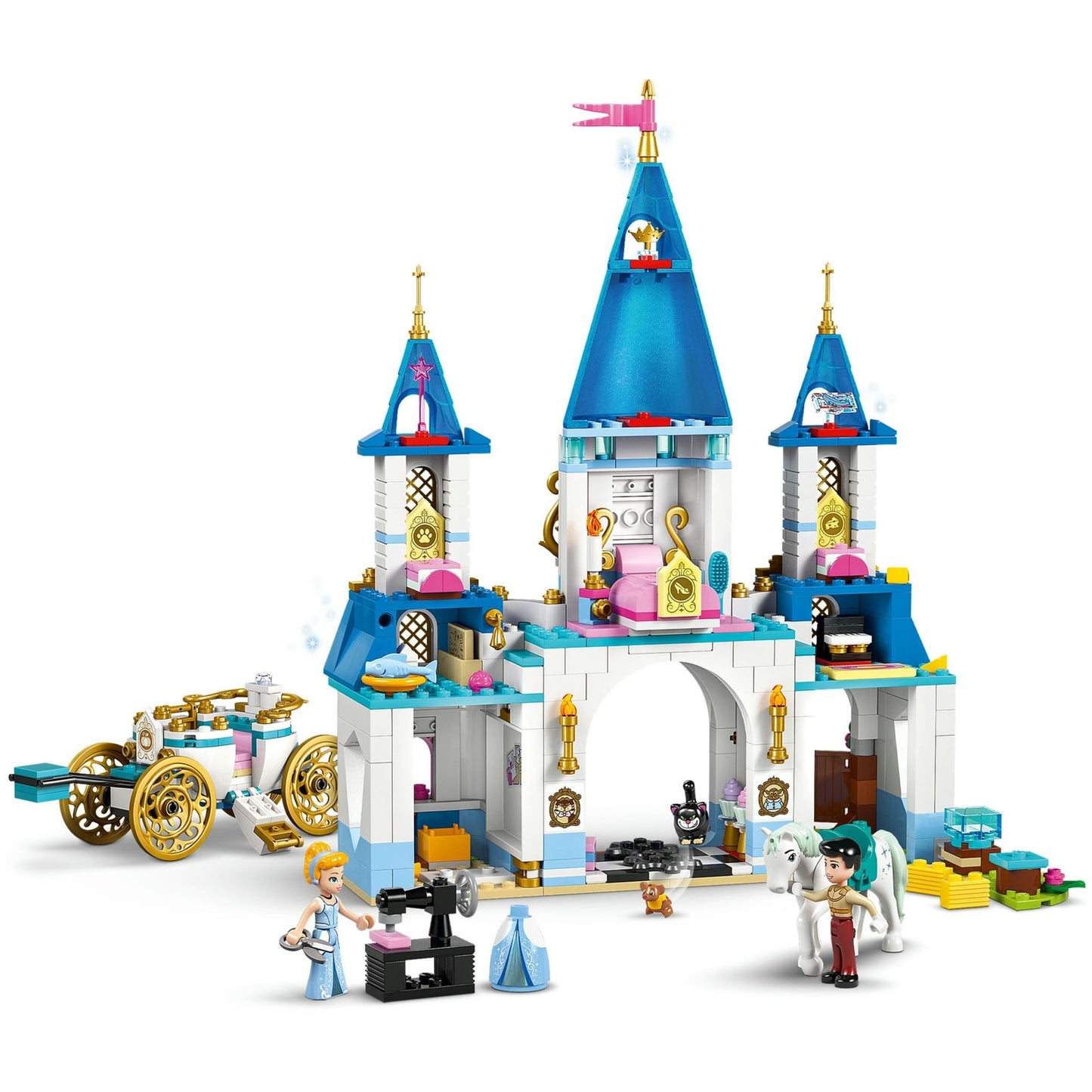 43275 Disney Princess Cinderellas Schloss und Pferdekutsche, Konstruktionsspielzeug