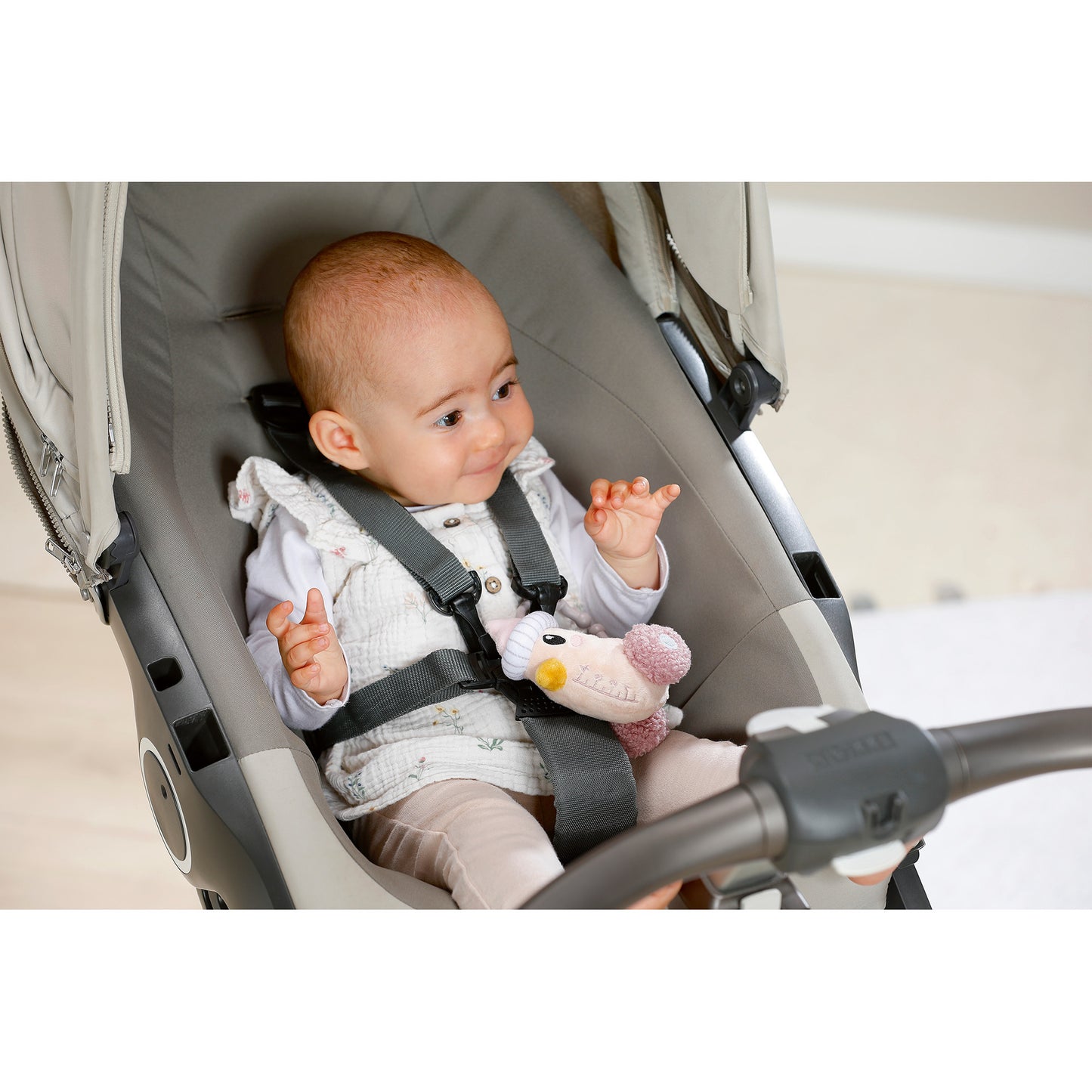 Flasche für Babys mit Rassel im Inneren und Clip, waschbar, Babyflasche