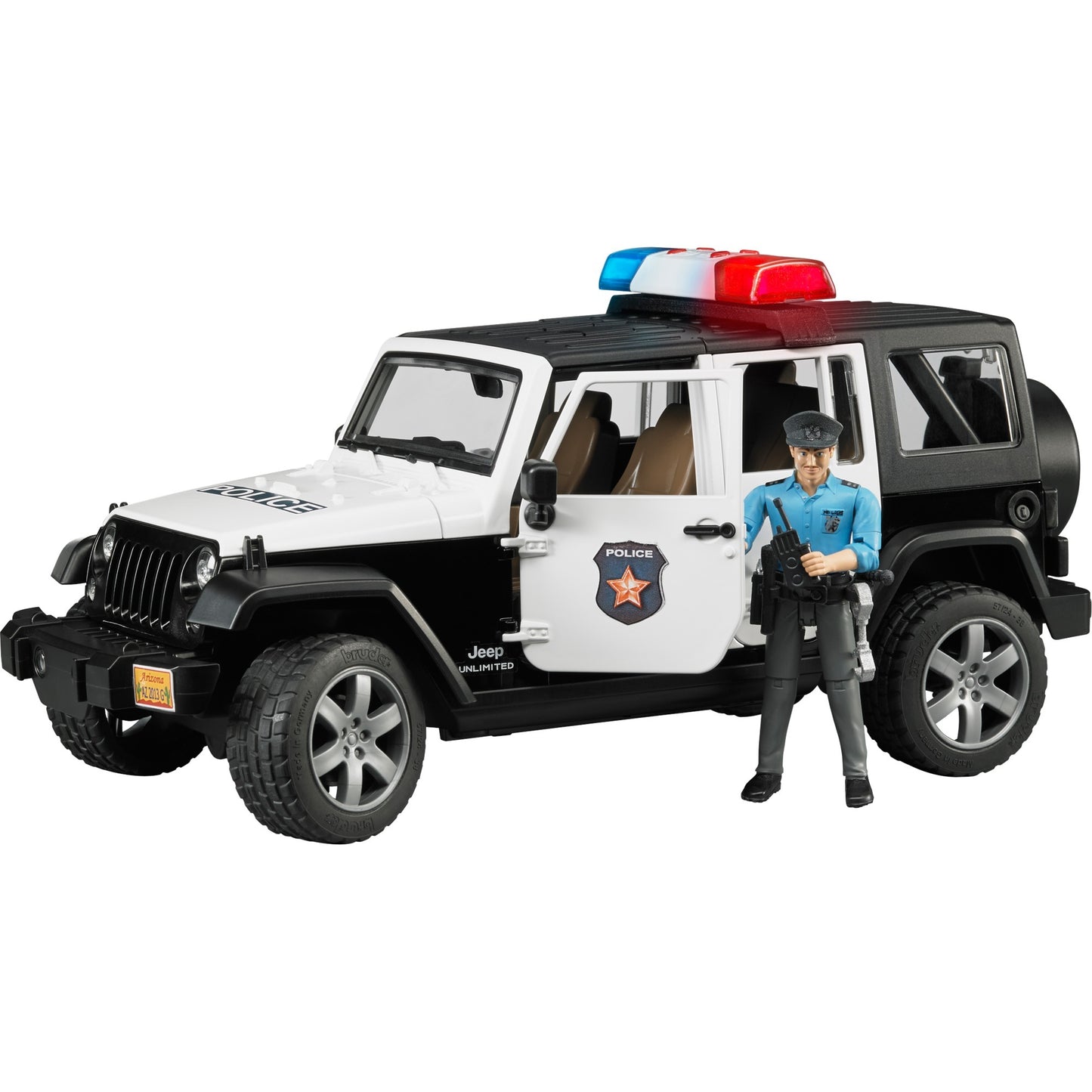 BRUDER Jeep Wrangler Unlimited Rubicon Polizeifahrzeug (mit Polizist)