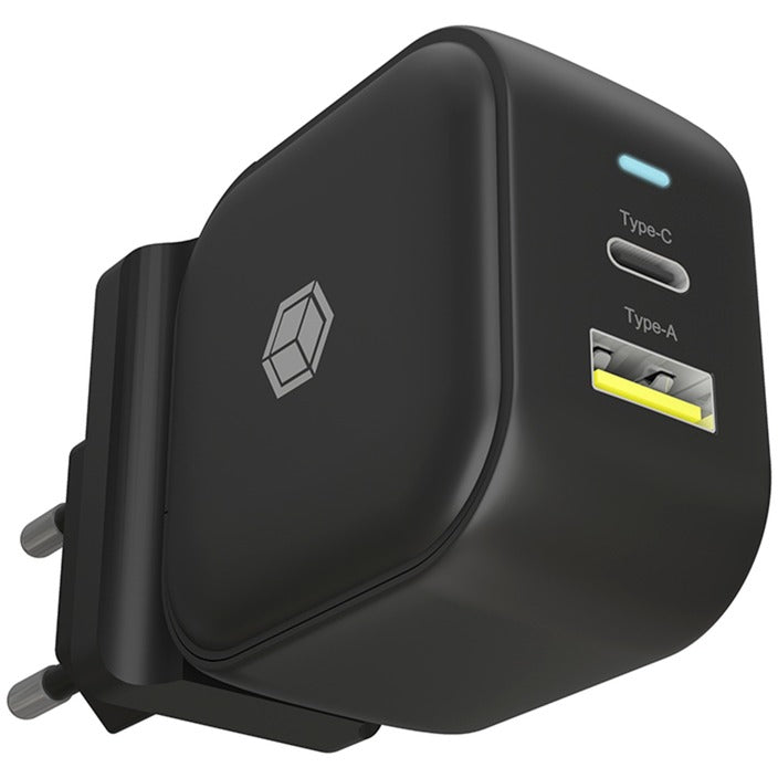 Icy Box 2-Port Steckerladegerät IB-PS106-PD, mit USB Power Delivery (schwarz, PD 30W + QC 3.0 18W)