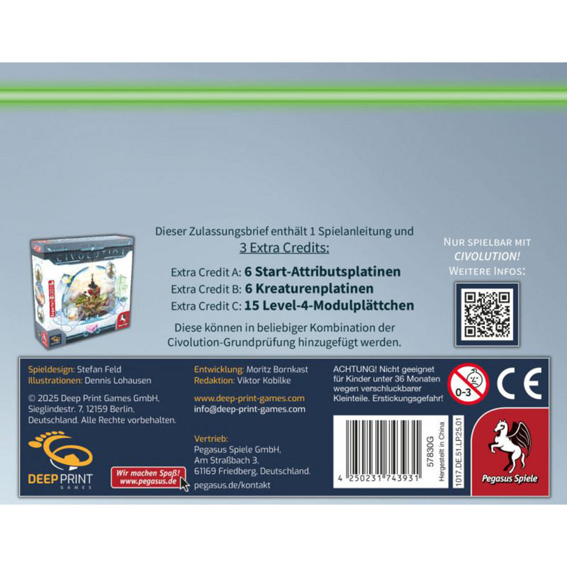 Pegasus Civolution: Acceptance Letter, Brettspiel