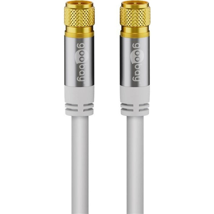 Goobay SAT-Antennenkabel (135dB typ), F-Stecker > F-Stecker (weiss, 2 Meter)