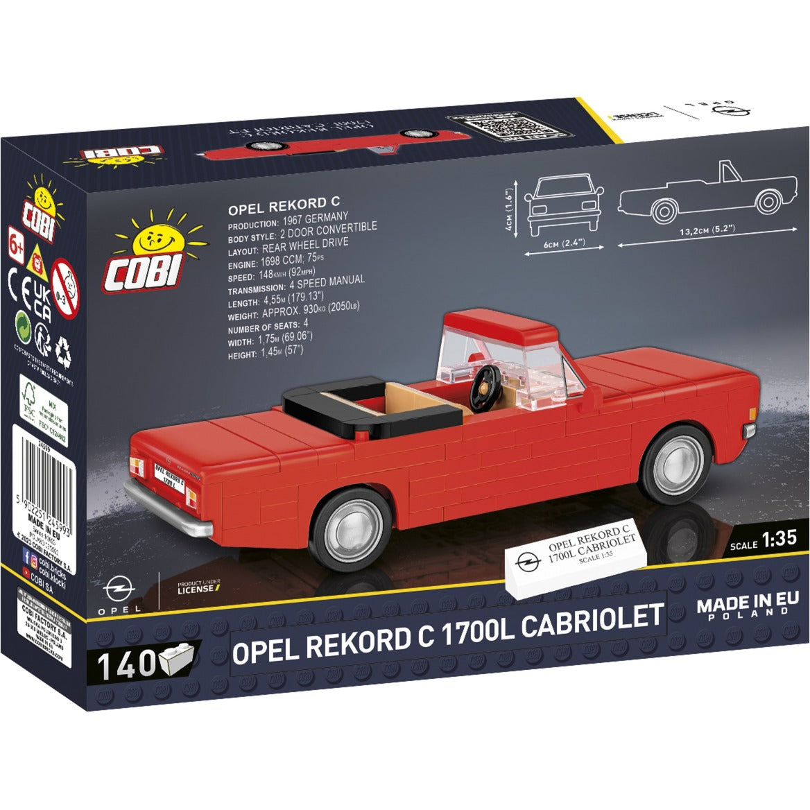 Opel Rekord C 1700 L Cabriolet, Konstruktionsspielzeug