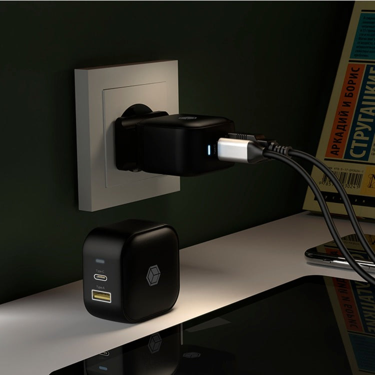 Icy Box 2-Port Steckerladegerät IB-PS106-PD, mit USB Power Delivery (schwarz, PD 30W + QC 3.0 18W)