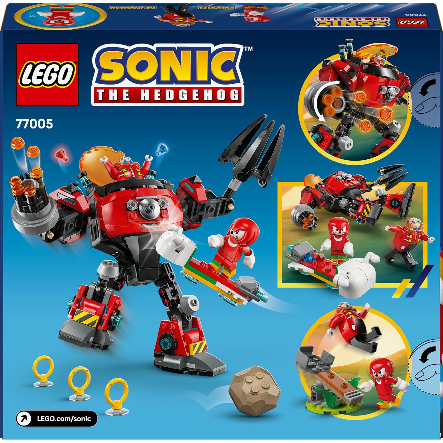 77005 Sonic the Hedgehog Knuckles vs. Dr. Eggmans Egg Crusher Mech, Konstruktionsspielzeug