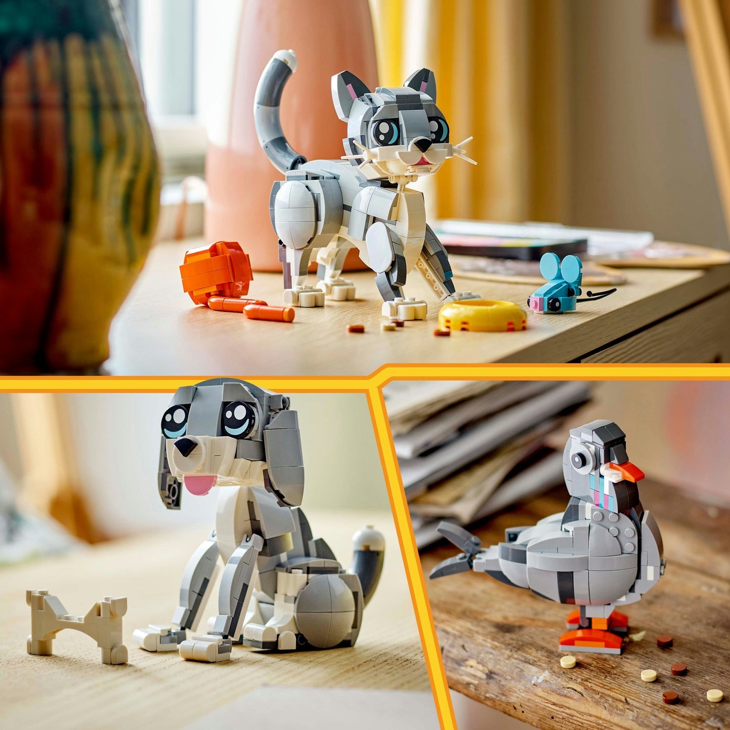 31163 Creator 3-in-1 Graue Katze, Konstruktionsspielzeug