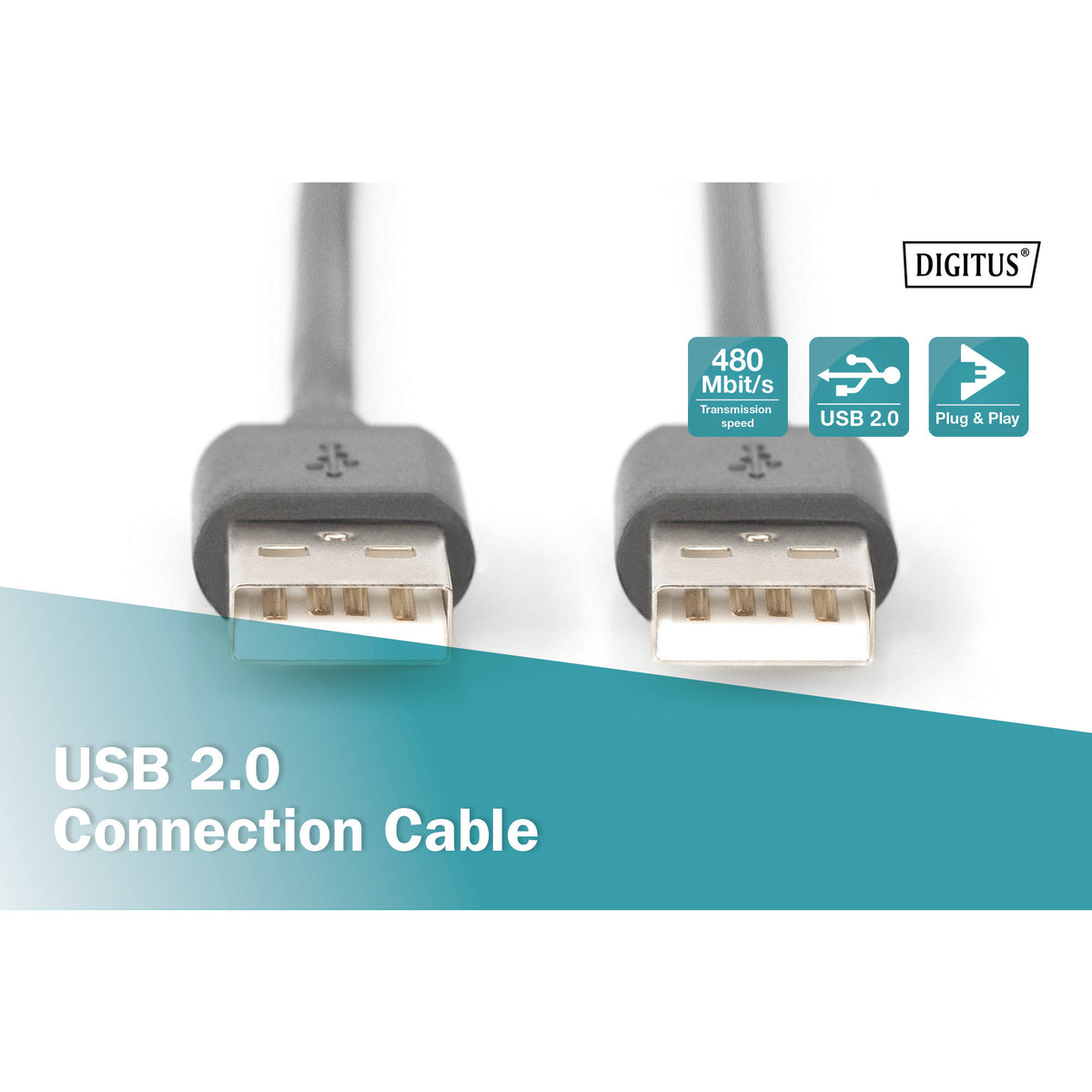 USB 2.0 Anschlusskabel USB-A (Stecker) > USB-A (Stecker)