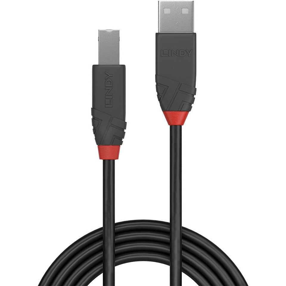 USB 2.0 Typ A an B Kabel, Anthra Line