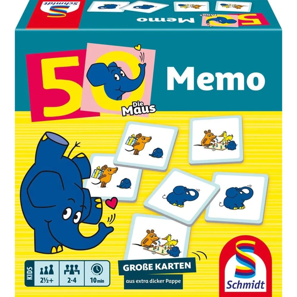 Schmidt Spiele Die Maus: Elefanten-Memo, 50. Geburtstag