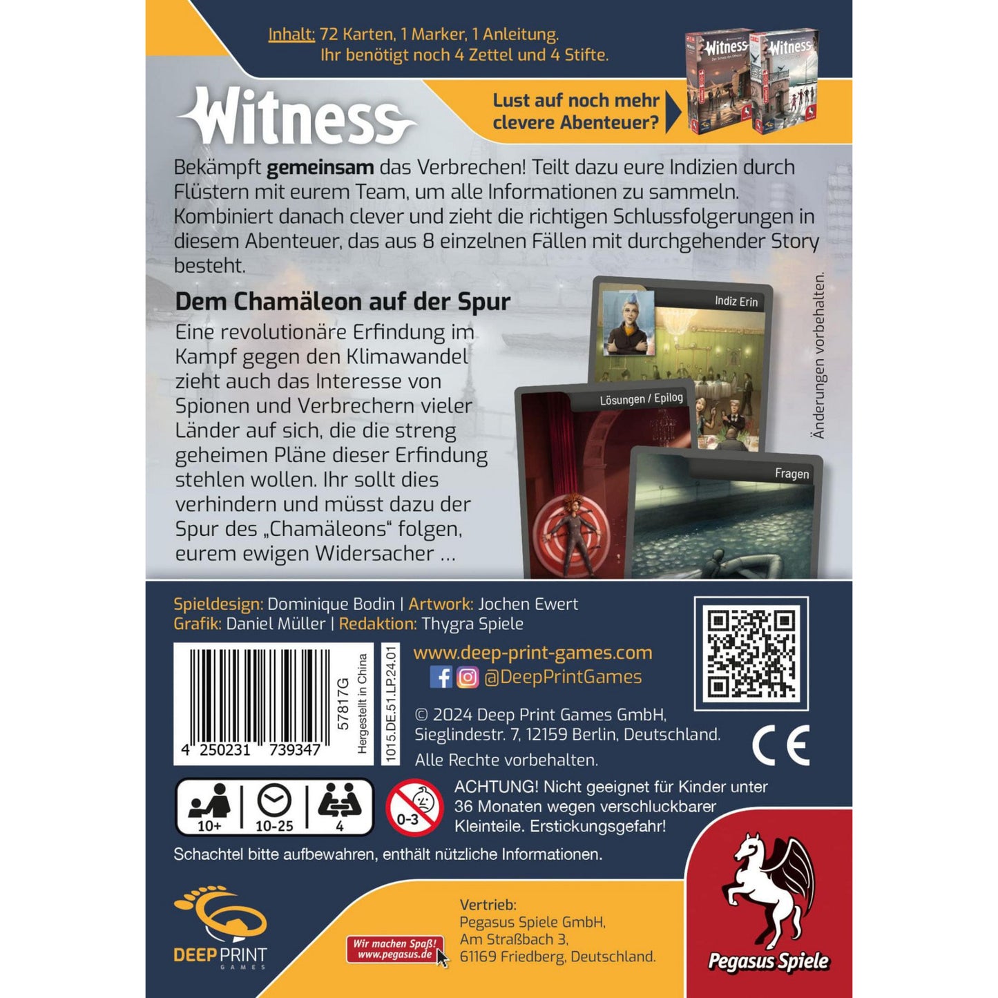 Deep Print Games: Witness - Dem Chamäleon auf der Spur, Rätselspiel