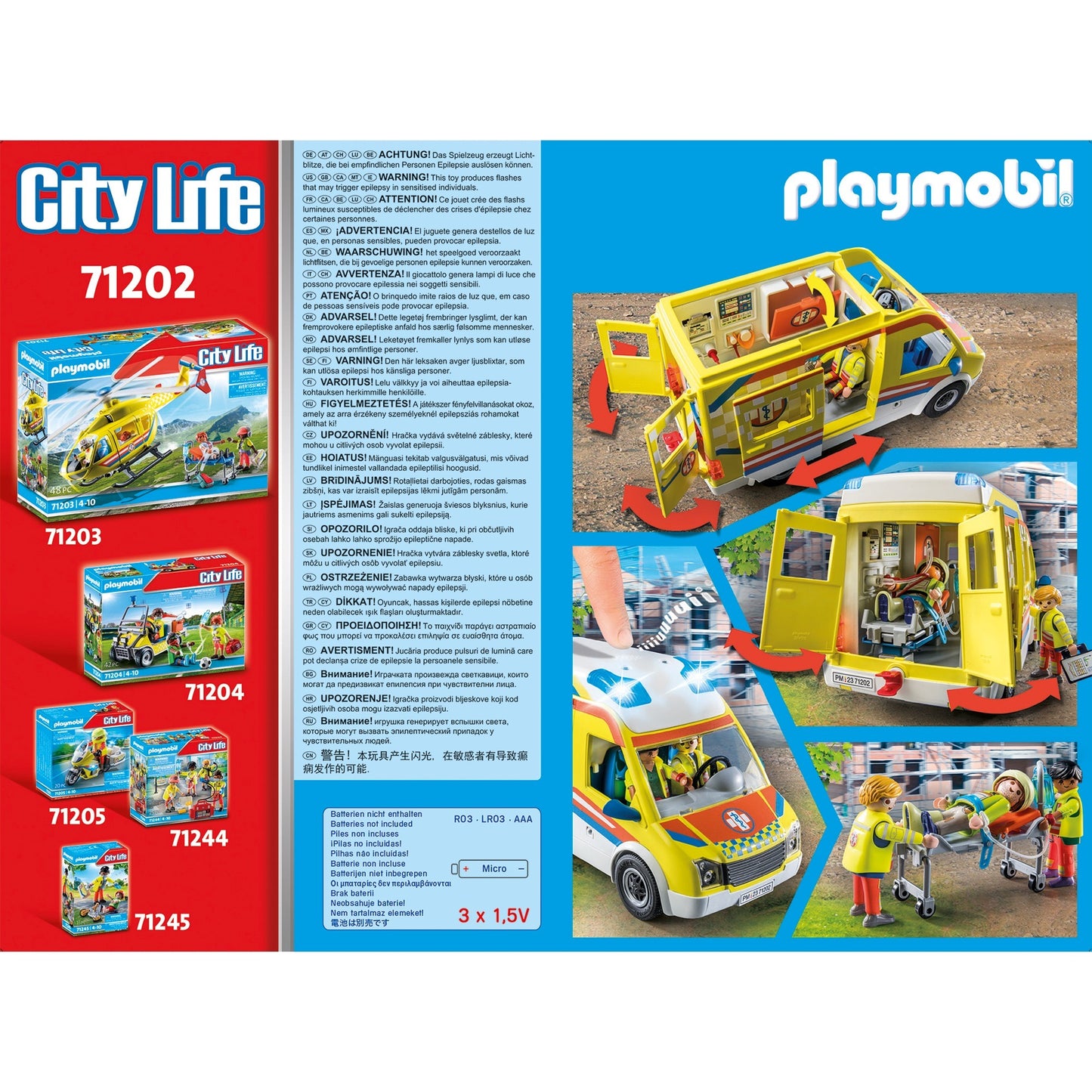 PLAYMOBIL 71202 City Life - Rettungswagen mit Licht und Sound, Konstruktionsspielzeug