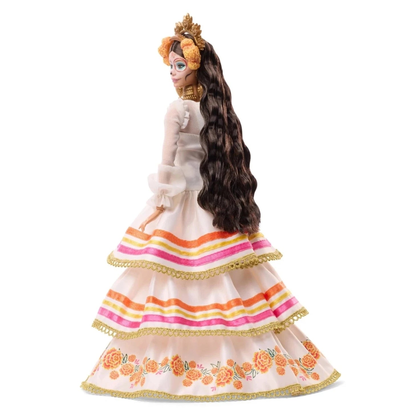 Barbie Signature Dia De Muertos 2025 - Puppe in einem cremefarbenen Rüschenkleid
