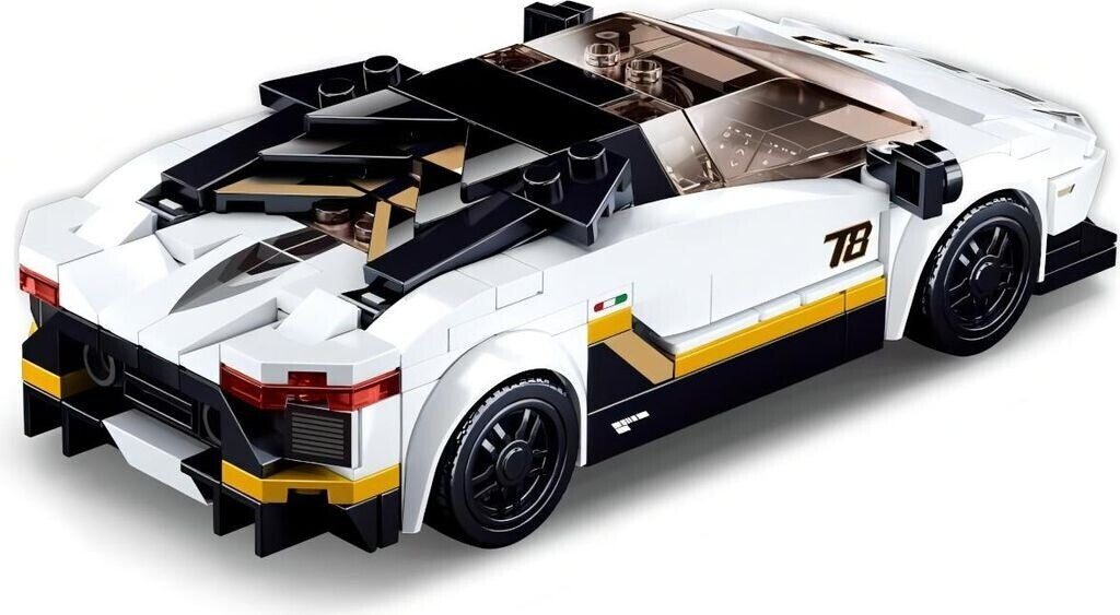 ModelBricks Weisser italienischer Sportwagen, Konstruktionsspielzeug