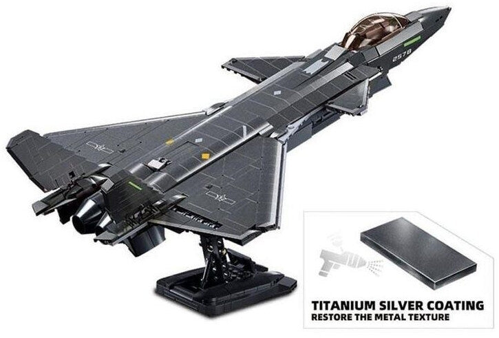 ModelBricks J-20 Tarnkappenflieger Metallic Version, Konstruktionsspielzeug